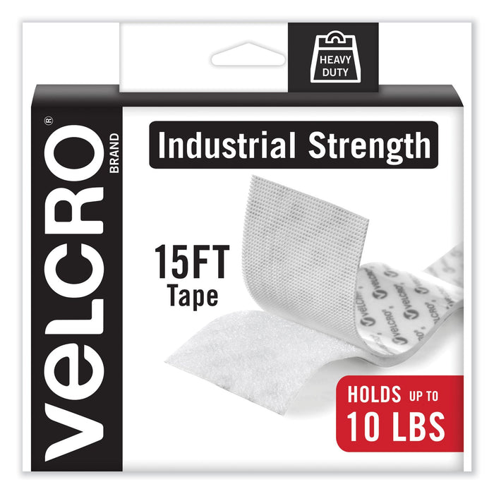 VELCRO Industrial-Strength Heavy-Duty Fasteners with Dispenser Box, 2" x 15 ft, White