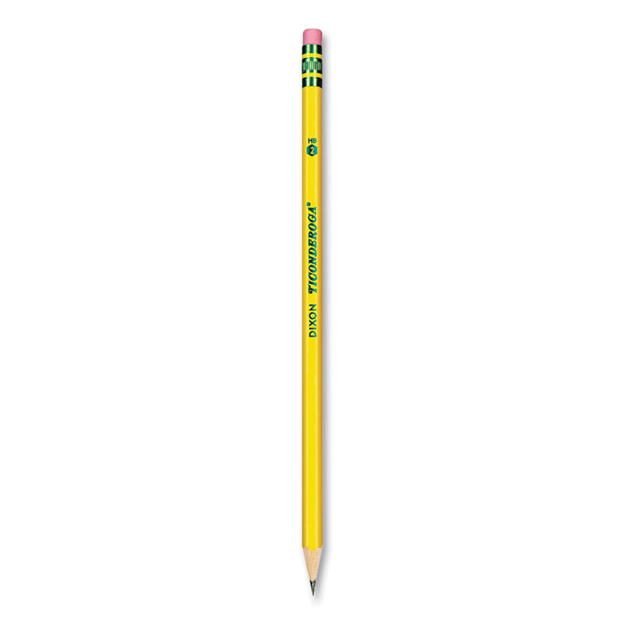 Ticonderoga Pre-Sharpened Pencil, HB (#2), Black Lead, Yellow Barrel, Dozen