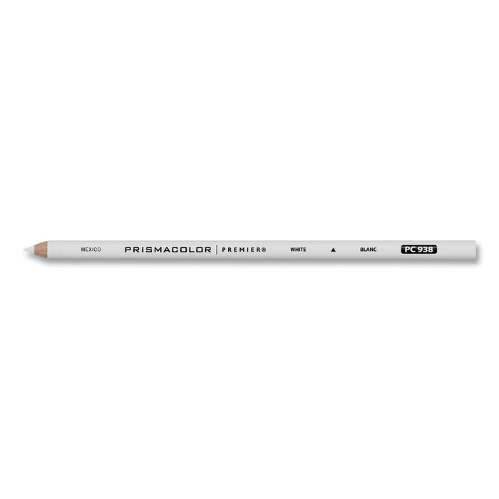 Prismacolor Premier Colored Pencil, 3 mm, 2B (#1), White Lead, White Barrel, Dozen