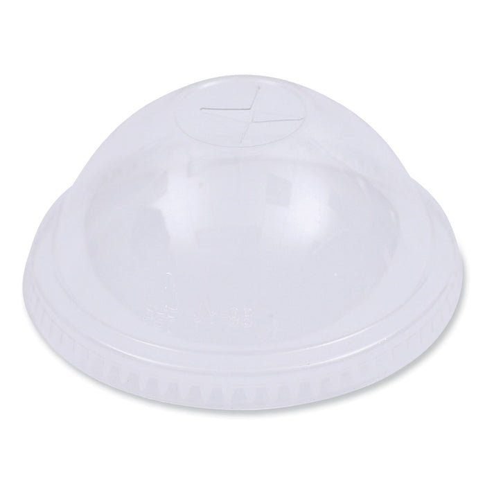 Boardwalk PET Cold Cup Dome Lids, Fits 16 oz to 24 oz Plastic Cups, Clear, 100 Lids/Sleeve, 10 Sleeves/Carton