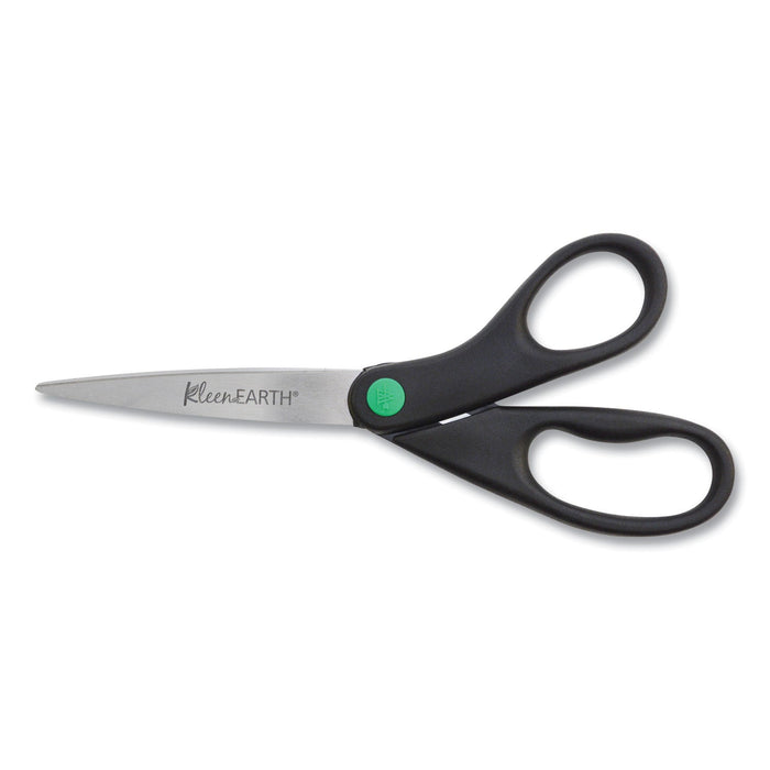 Westcott KleenEarth Scissors, 8" Long, 3.25" Cut Length, Black Straight Handle