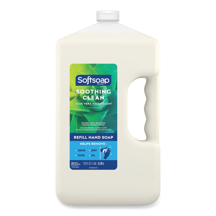 Softsoap Liquid Hand Soap Refill with Aloe, Aloe Vera Fresh Scent, 1 gal Refill Bottle, 4/Carton