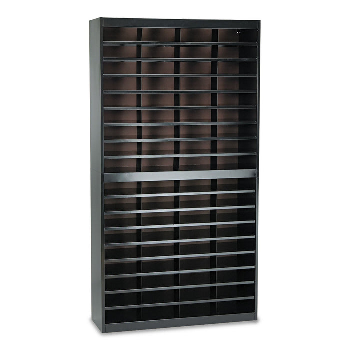 Safco Steel/Fiberboard E-Z Stor Sorter, 72 Compartments, 37.5 x 12.75 x 71, Black