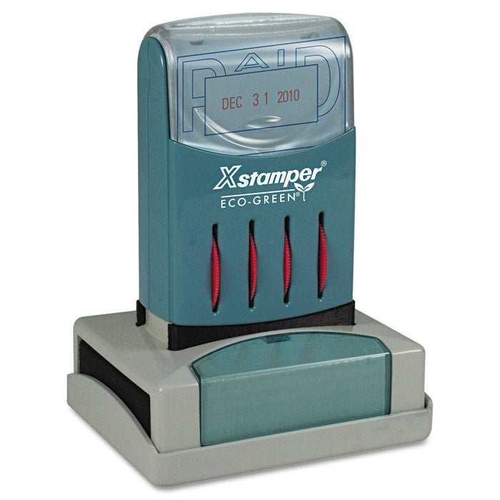 Xstamper VersaDater Message Dater, 2.13 x 1.31, PAID, Blue/Red