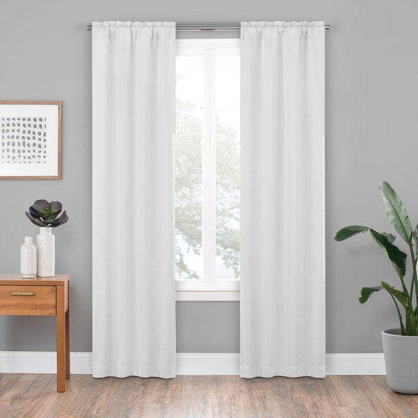 Eclipse White Woven Blackout Thermaliner Panel 54x92 by Vanessa Jane