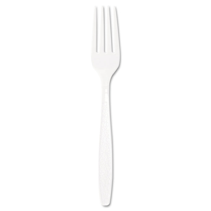 Dart Guildware Heavyweight Plastic Forks, White, 100/Box, 10 Boxes/Carton