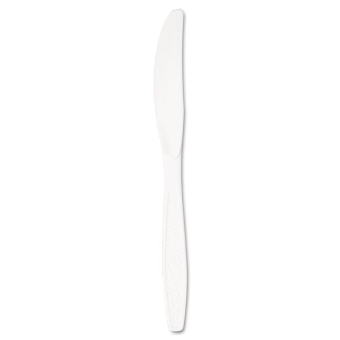 Dart Guildware Heavyweight Plastic Knives, White, 100/Box, 10 Boxes/Carton
