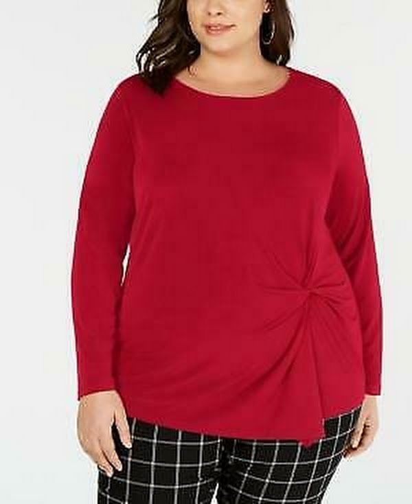 I-N-C Womens Twist Pullover Blouse, Size 3X by Vanessa Jane