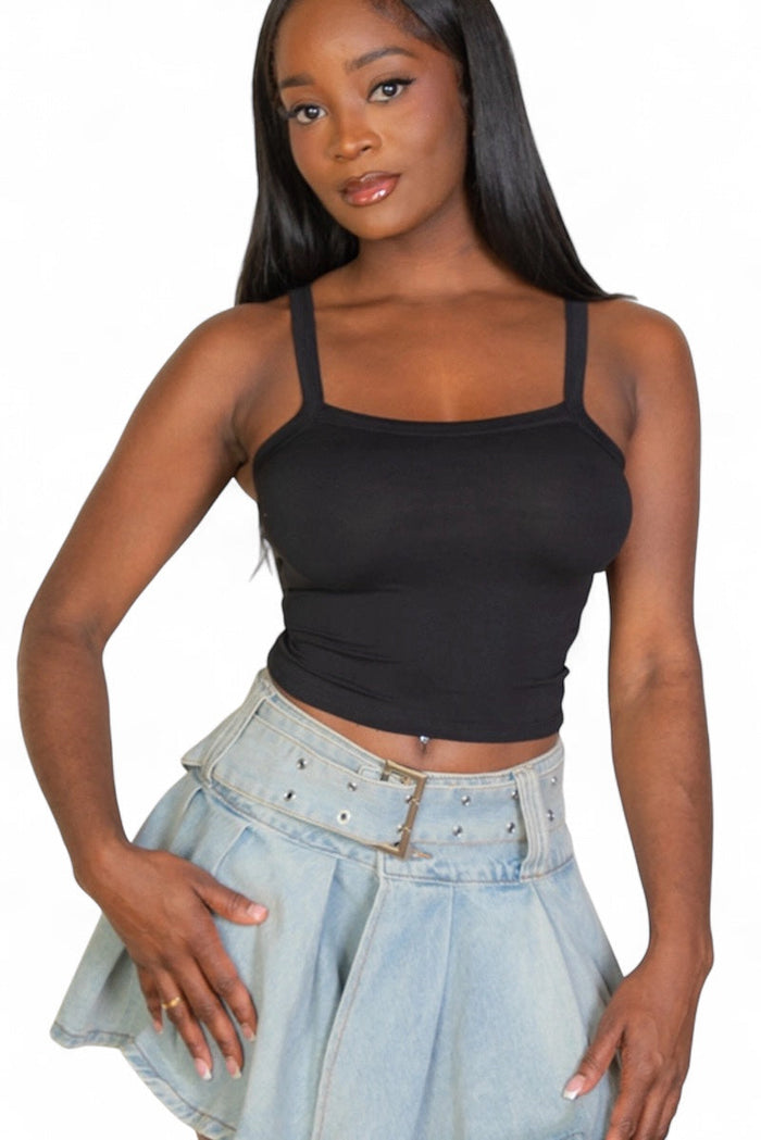 Solid Strap Tank Top {BT5515} by The House of Stylez