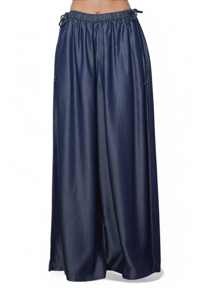Tencel Palazzo Pants with Side Ribbon by The House of Stylez
