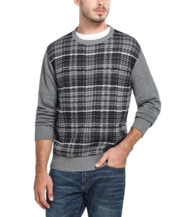 Weatherproof Vintage Mens Plaid Sweater by Vanessa Jane