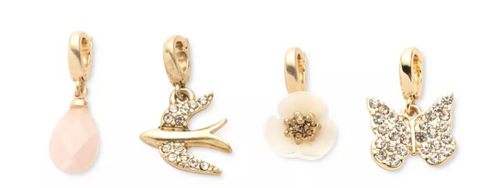 Lonna & Lilly Gold-Tone 4-PC. Set Crystal & Stone Garden-Motif Charms – Multi by Vanessa Jane