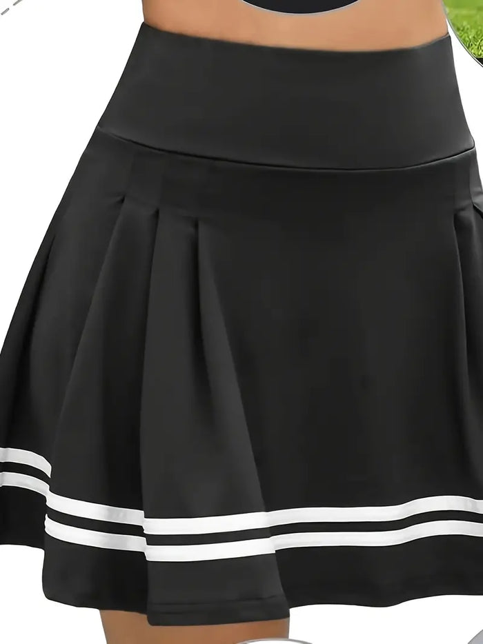 Vanessa Jane Striped Print Pleated Tennis Skirt Skort , Size Medium by Vanessa Jane