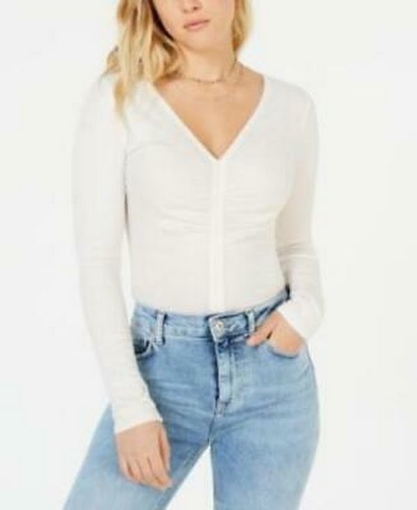 Planet Gold Juniors Shine Ribbed Knit Sweater, Size Large by Vanessa Jane