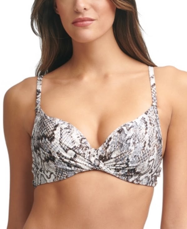 Calvin Klein Women’s Snake Print Twist Front Underwire Bikini Top by Vanessa Jane