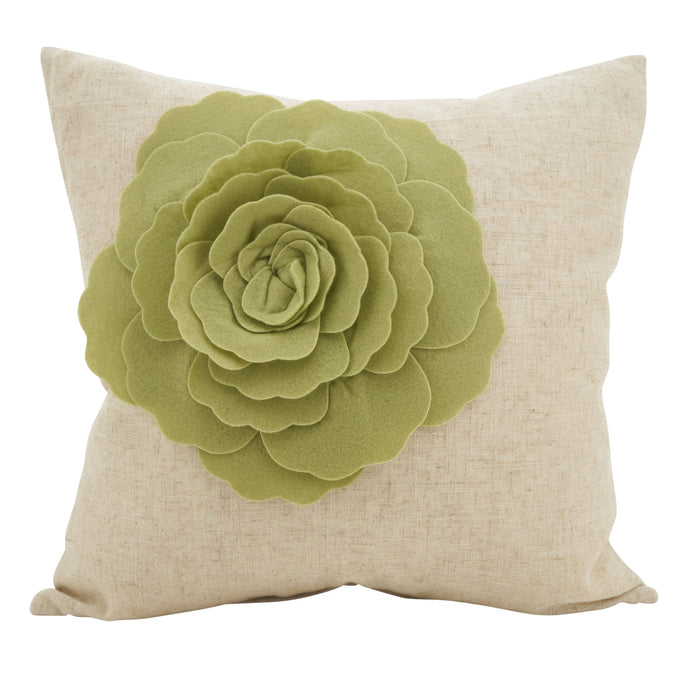 Saro Lifestyle Rose Flower Statement Throw Pillow, 18 x 18"" by Vanessa Jane