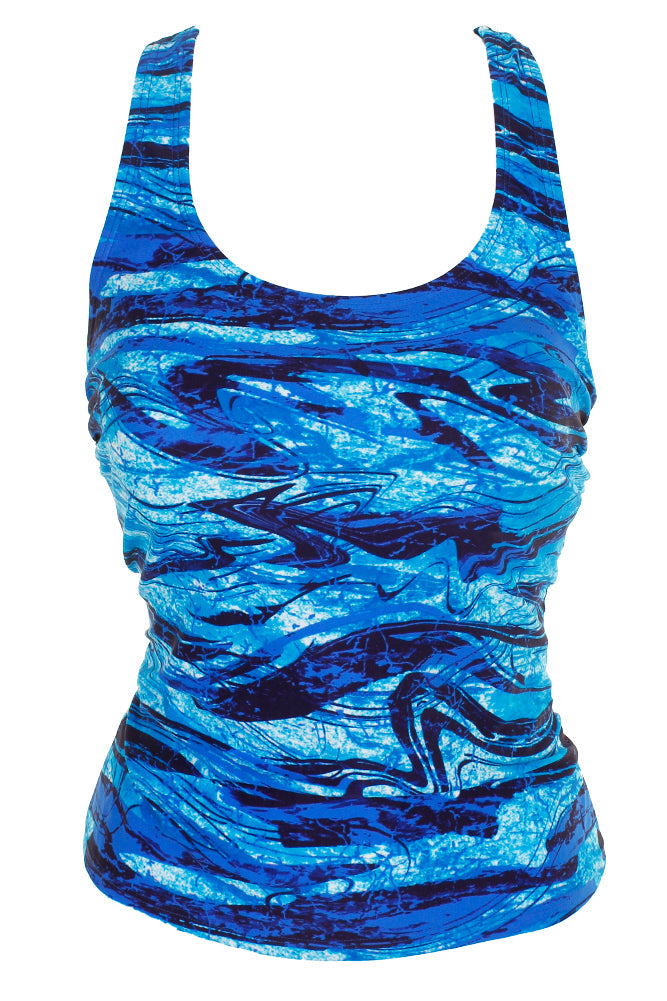 GO BY GOSSIP Wind Blown Racerback Tankini Top, Size Small by Vanessa Jane
