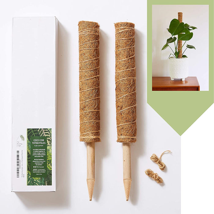 Moss Pole – 2 Coco Coir Poles Extending to 28.7 Inches – Train Indoor Plants To by Vanessa Jane