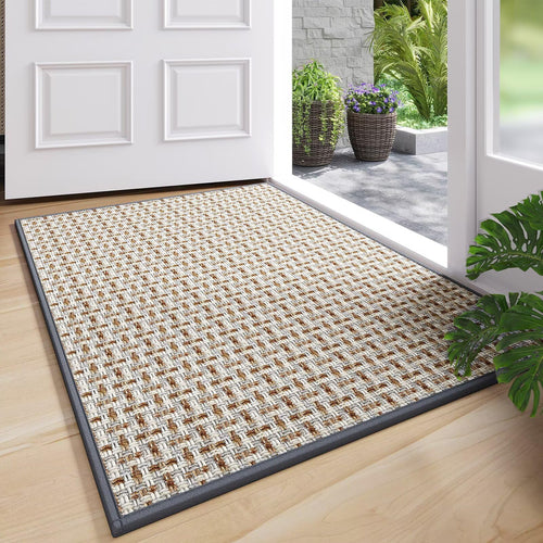 YDKGL Door Mat 17x30 Gray Indoor Dirt Resistant Non-Slip Rubber Backing by Deal US