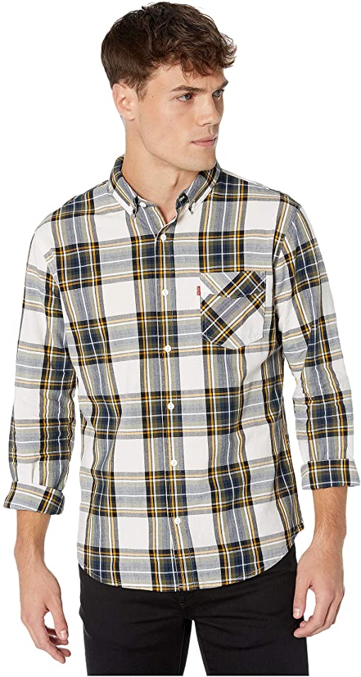 Levis Mens Plaid Button-Down Shirt, Med Marshmallow by Vanessa Jane