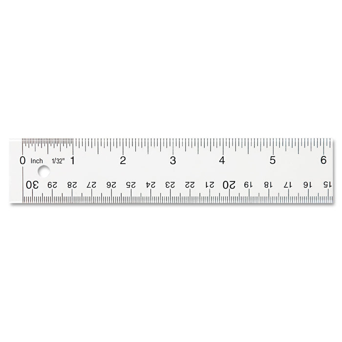 Westcott Clear Flexible Acrylic Ruler, Standard/Metric, 12" Long, Clear
