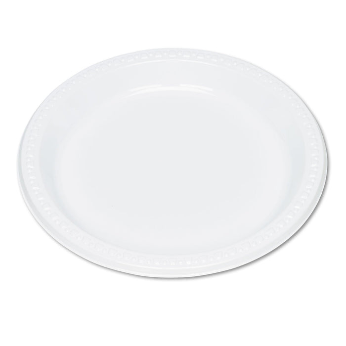 Tablemate Plastic Dinnerware, Plates, 9" dia, White, 500/Carton