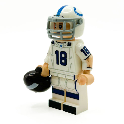 #18 QB Indy Football Player Minifig made using LEGO parts - B3 Customs by B3 Customs