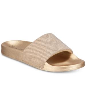 I.n.c. Women's Metallic Slide Slippers by Vanessa Jane