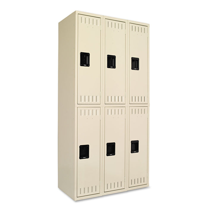 Tennsco Double Tier Locker, Triple Stack, 36w x 18d x 72h, Sand