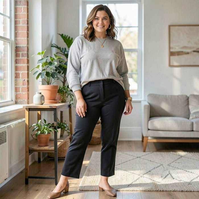 Kasper Black Plus Size Slim Pants, Size 24W by Vanessa Jane