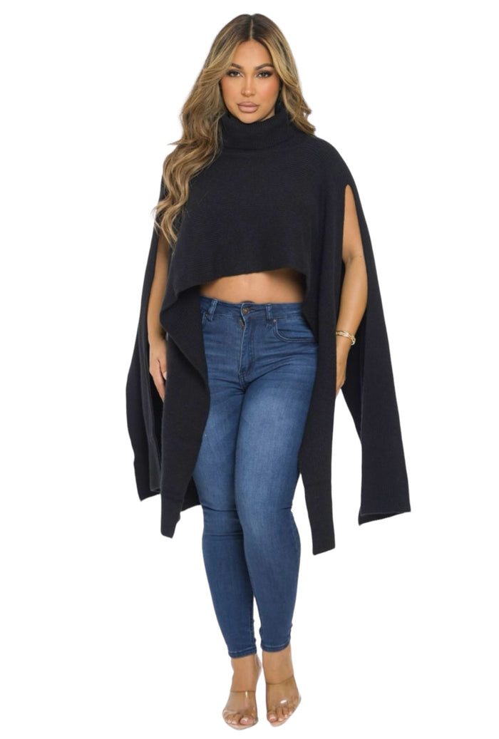 Turtleneck Cropped Cape by The House of Stylez