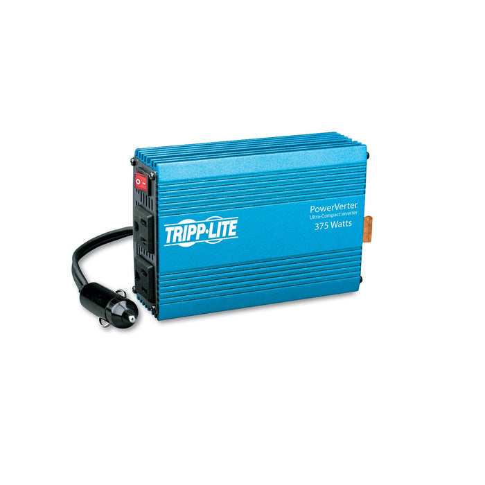 Tripp Lite PowerVerter Ultra-Compact Car Inverter, 375W, 12V Input/120V Output, 2 Outlets
