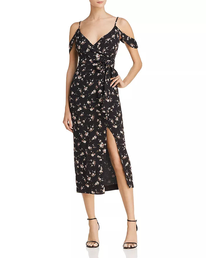 Bardot Floral Mock Wrap Dress - Size XS by Vanessa Jane