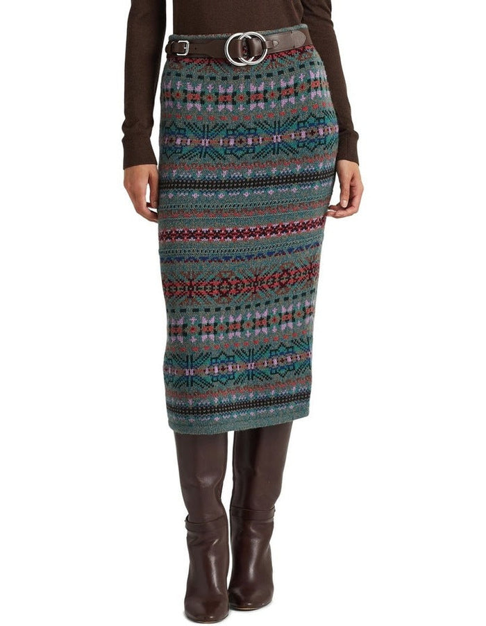 LAUREN RALPH LAUREN Fair Isle Wool-Blend Pencil Skirt by Vanessa Jane