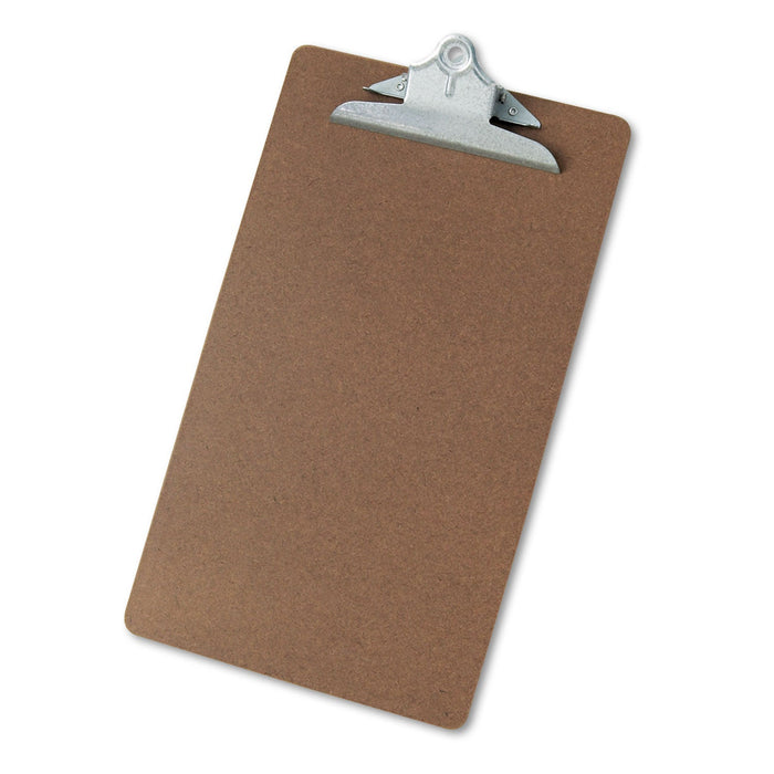 Universal Hardboard Clipboard, 1.25" Clip Capacity, Holds 8.5 x 14 Sheets, Brown