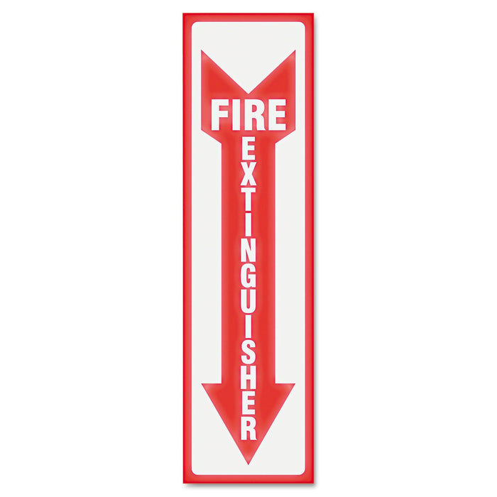 Headline Glow In The Dark Sign, 4 x 13, Red Glow, Fire Extinguisher