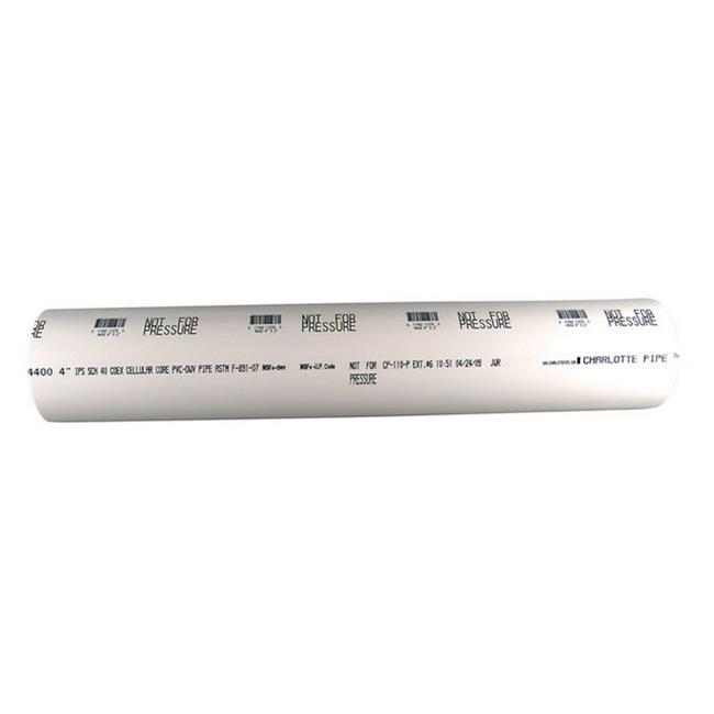 Charlotte Pipe Schedule 40 3 in. 3 in. D PVC 2 in. Foam Core Pipe 1 Pk by Vanessa Jane