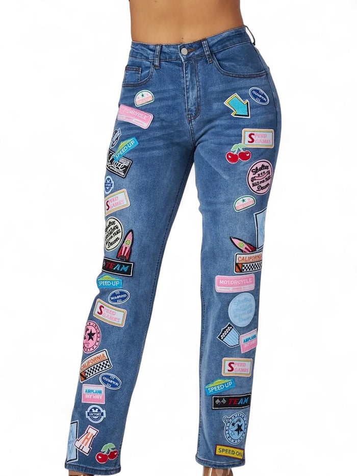 Patchwork Rebel Denim Jeans by The House of Stylez