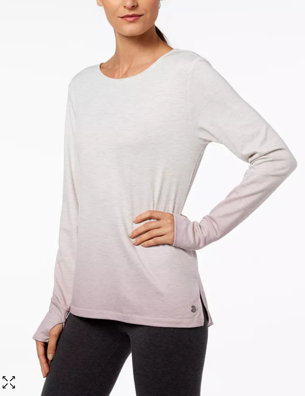 Ideology Womens Cutout-Back Gradient Top by Vanessa Jane
