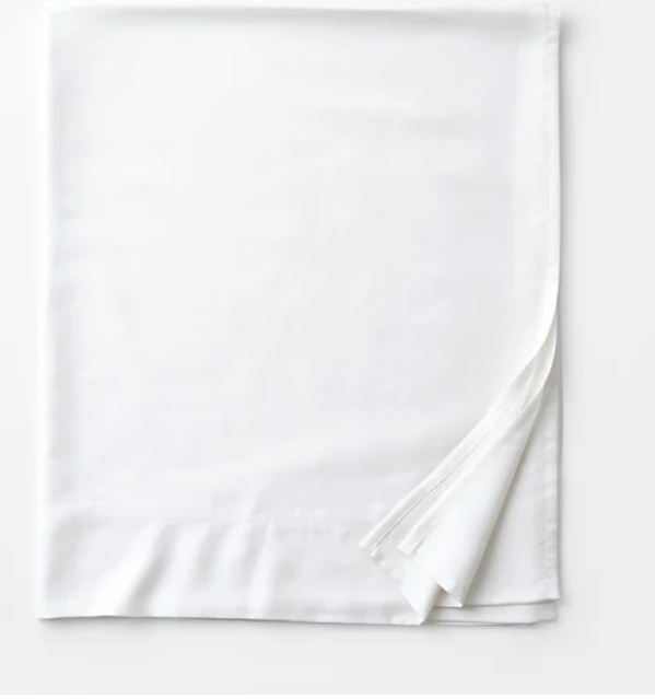 Oake Cotton Tencel Solid 300-Thread Count Queen Flat Sheet by Vanessa Jane
