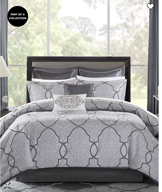 Madison Park Anouk 12-PC. Jacquard Comforter Set, Silver, King by Vanessa Jane