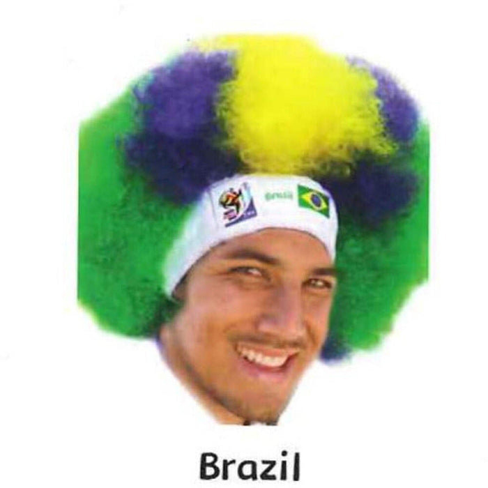 Brazil World Cup Soccer Afro Wig – Official FIFA Licensed Retro Fan Gear by Price Is Right Miami