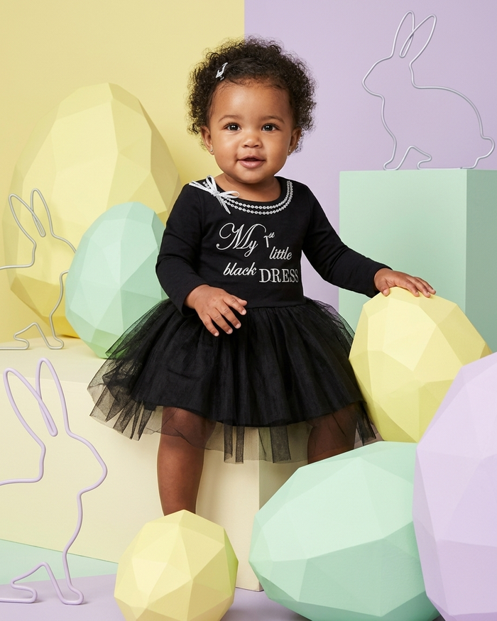 Bonnie Baby Baby Girls Appliqued Knit Tutu One-Piece Dress, Black, 18 Months by Vanessa Jane