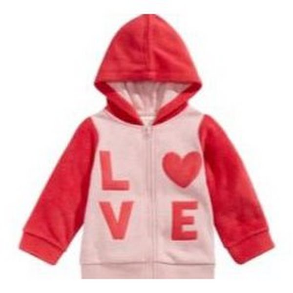 First Impressions Baby Girls Love Minky Hoodie by Vanessa Jane