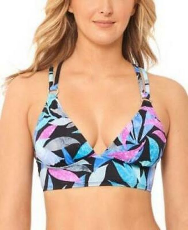 Salt Cove Juniors Tropic Like Its Hot Printed Bikini Top,Size D/DD by Vanessa Jane