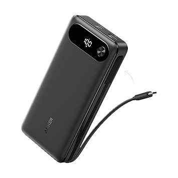 Anker Power Bank (20K, 87W, Built-In USB-C Cable) by Anker