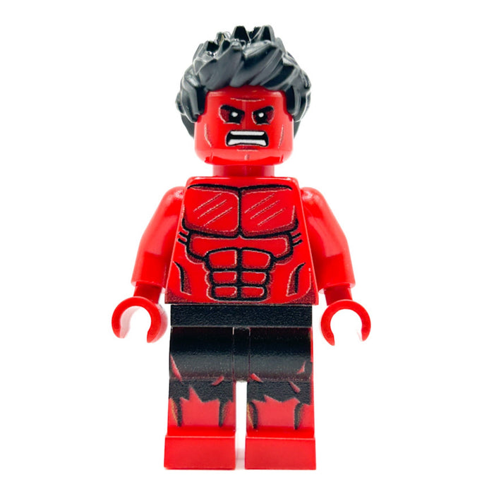 Custom Red Hulk Marvel Minifigure made using LEGO parts - B3 Customs by B3 Customs