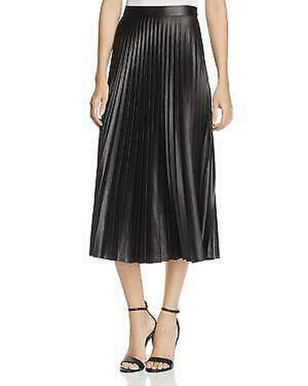 Bardot Womens Rada Shimmer Mid-Calf Pleated Skirt, Size Medium by Vanessa Jane