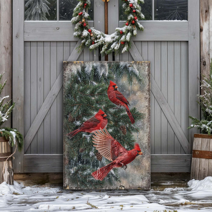 Vintage Cardinal Christmas Wall Art II by Tailored Canvases