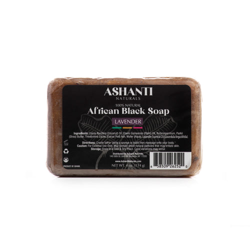 100% African Black Soap - Lavender by AshantiNaturals